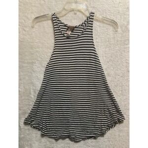 Mossimo Supply Co. Black White Striped Ribbed‎ Racerback Tank Top XS
